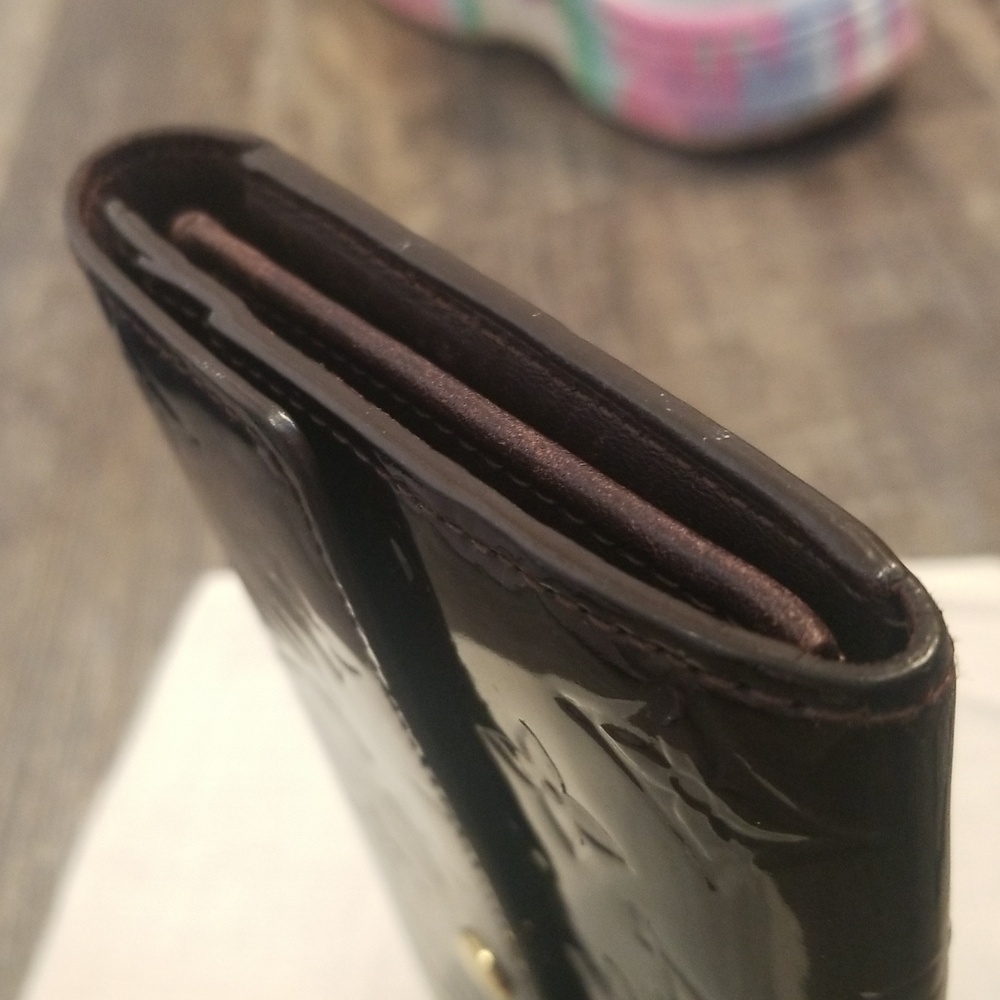 Louis Vuitton Vernis Monogram Long Snap Leather Merlot Burgundy Embossed Wallet - Picture 9 of 17